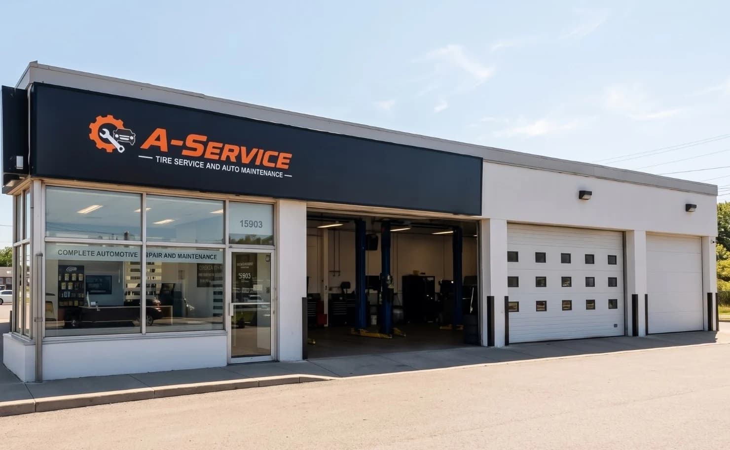 A-Service shop exterior and signage on Stony Plain Rd, Edmonton